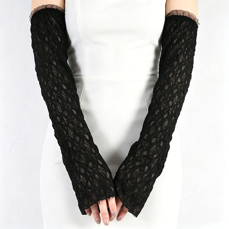 1 Pair Women Long Lace Fingerl - Tech Wear Accessories 评论和价格